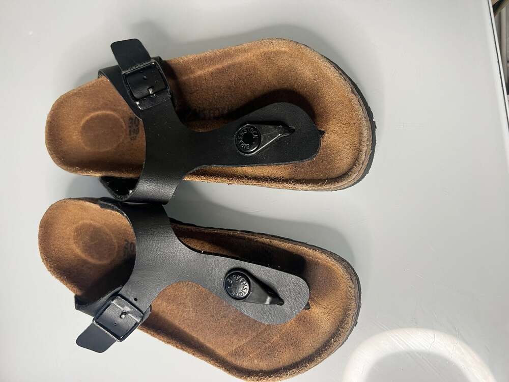 Birkenstock Kids Gizeh Birko-Flor Thong Sandals Black Size 30
